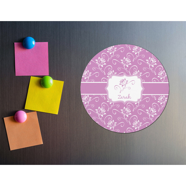 Lotus Flowers Round Fridge Magnet - LIFESTYLE