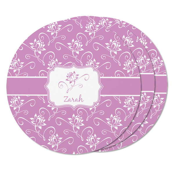 Lotus Flowers Round Fridge Magnet - THREE