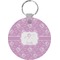 Lotus Flowers Round Plastic Keychain (Personalized)