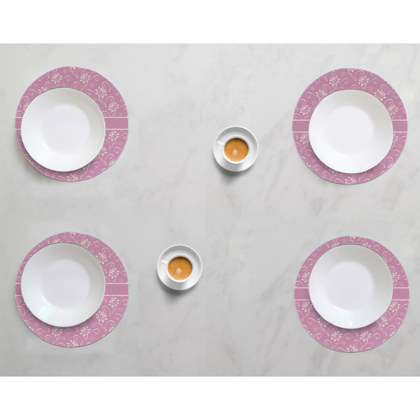 Lotus Flowers Round Linen Placemats - LIFESTYLE (set of 4)
