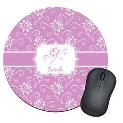 Lotus Flowers Round Mouse Pad (Personalized)