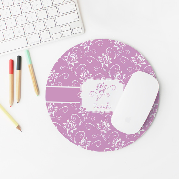 Lotus Flowers Round Mousepad - LIFESTYLE 2
