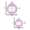 Lotus Flowers Round Pet ID Tag - Large - Comparison Scale