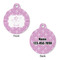 Lotus Flowers Round Pet Tag - Front & Back