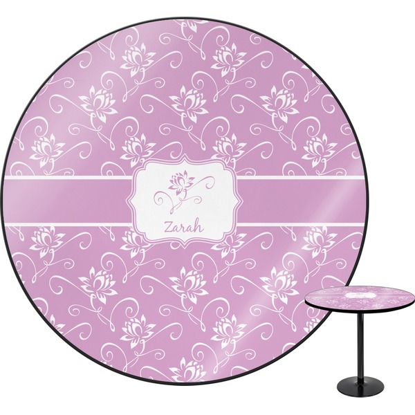 Custom Lotus Flowers Round Table - 24" (Personalized)