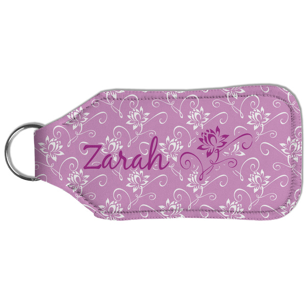Lotus Flowers Sanitizer Holder Keychain - Large (Back)