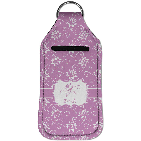 Lotus Flowers Sanitizer Holder Keychain - Large (Front)