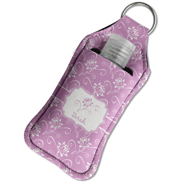 Lotus Flowers Sanitizer Holder Keychain - Large in Case
