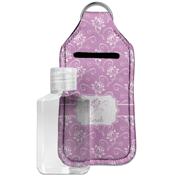 Custom Lotus Flowers Hand Sanitizer & Keychain Holder - Large (Personalized)