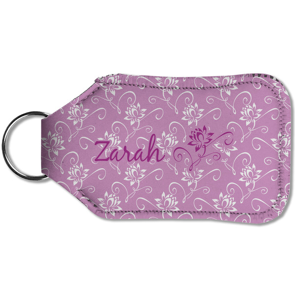 Lotus Flowers Sanitizer Holder Keychain - Small (Back)