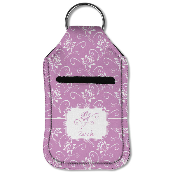 Lotus Flowers Sanitizer Holder Keychain - Small (Front Flat)