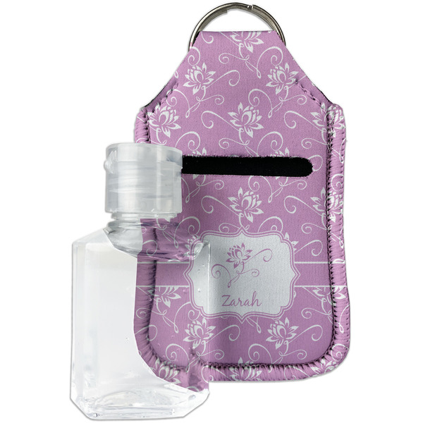 Custom Lotus Flowers Hand Sanitizer & Keychain Holder - Small (Personalized)