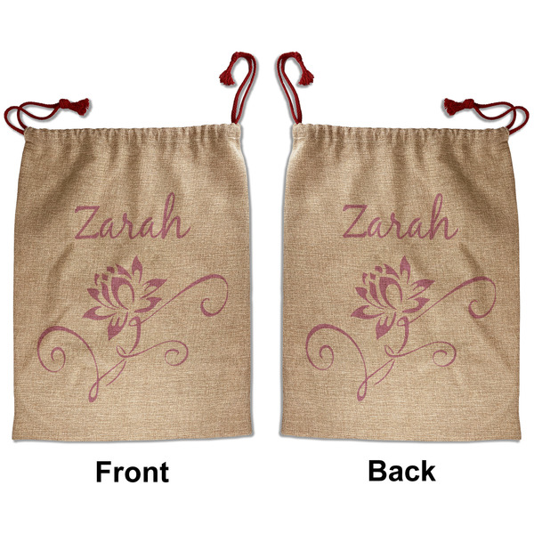 Custom Lotus Flowers Santa Sack - Front & Back (Personalized)
