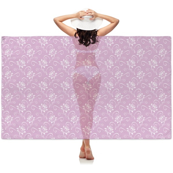 Custom Lotus Flowers Sheer Sarong