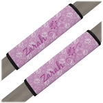 Lotus Flowers Seat Belt Covers (Set of 2) (Personalized)