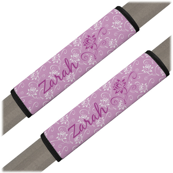 Custom Lotus Flowers Seat Belt Covers (Set of 2) (Personalized)