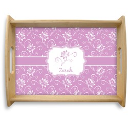 Lotus Flowers Natural Wooden Tray - Large (Personalized)
