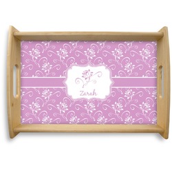 Lotus Flowers Natural Wooden Tray - Small (Personalized)