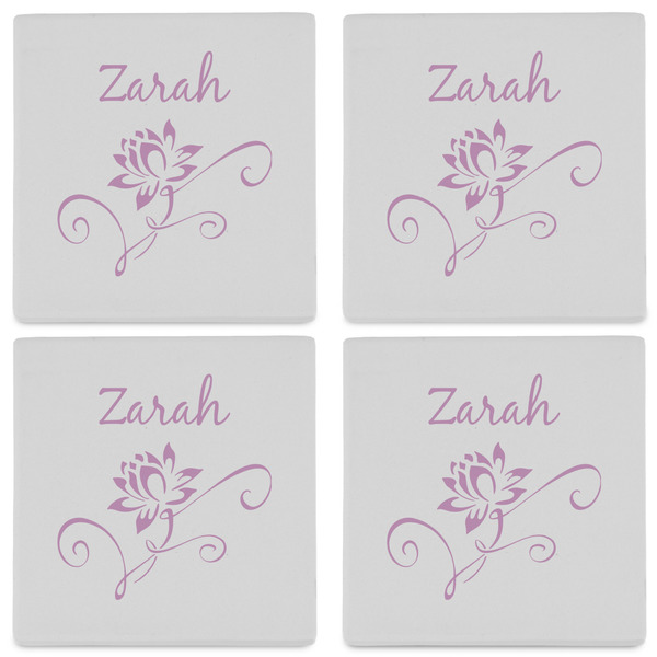Lotus Flowers Set of 4 Sandstone Coasters - See All 4 View