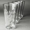 Lotus Flowers Set of Four Engraved Pint Glasses - Set View