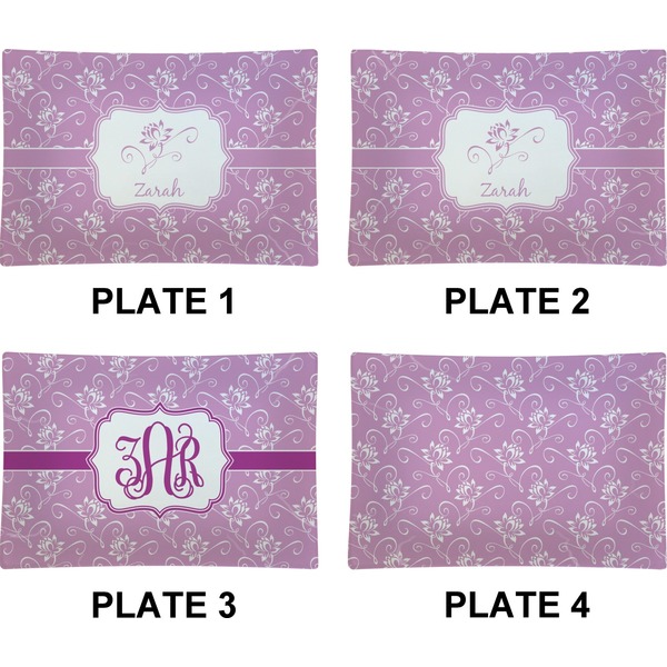 Lotus Flowers Set of Rectangular Appetizer / Dessert Plates (Approval)
