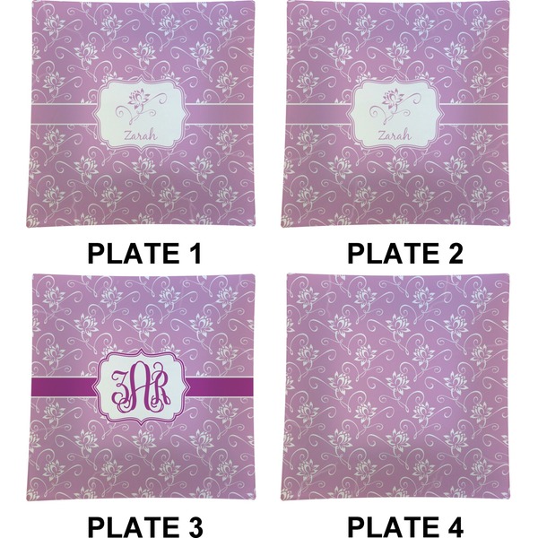 Lotus Flowers Set of Square Dinner Plates (Approval)