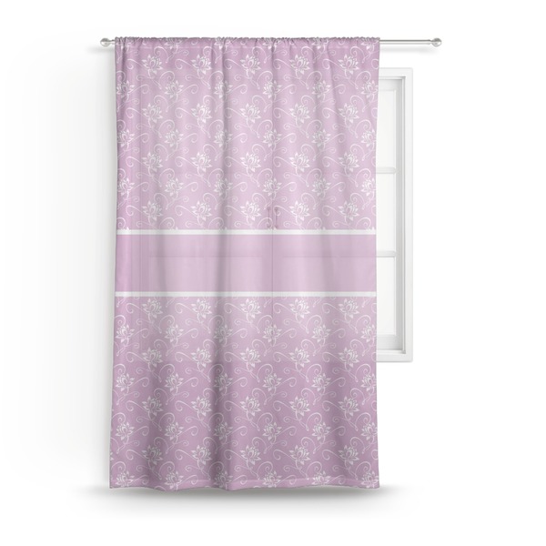 Custom Lotus Flowers Sheer Curtain - 50"x84"