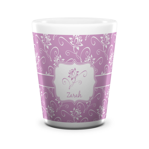 Lotus Flowers Shot Glass - White - FRONT