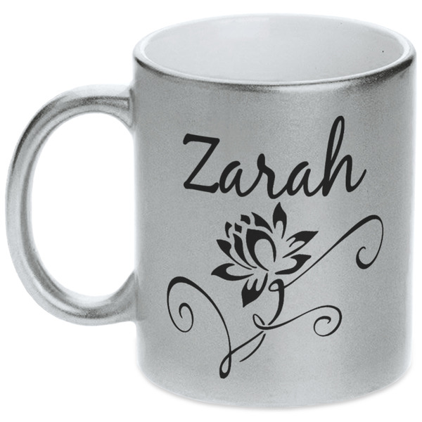 Lotus Flowers Silver Mug - Main