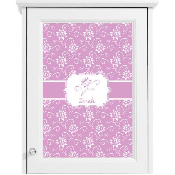 Lotus Flowers Single White Cabinet Decal