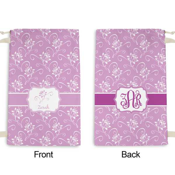 Lotus Flowers Small Laundry Bag - Front & Back View