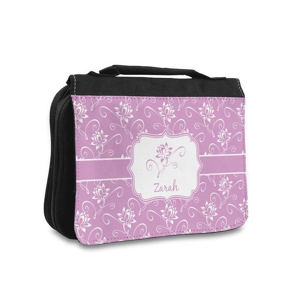 Custom Lotus Flowers Toiletry Bag - Small (Personalized)