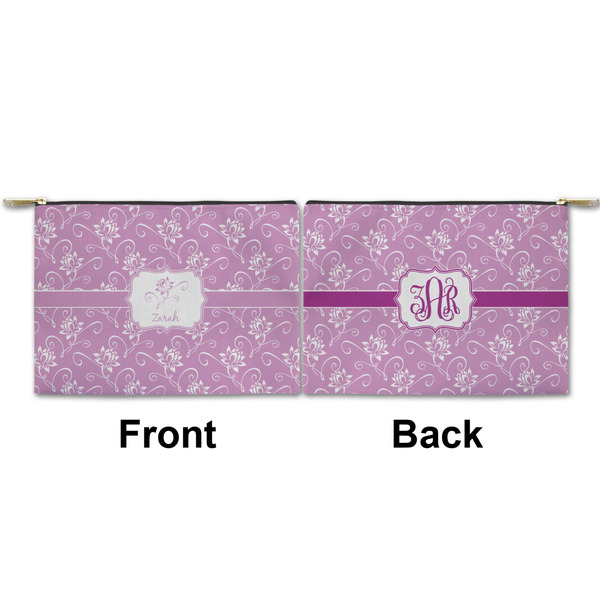 Lotus Flowers Small Zipper Pouch Approval (Front and Back)