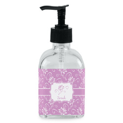Lotus Flowers Glass Soap & Lotion Bottle - Single Bottle (Personalized)