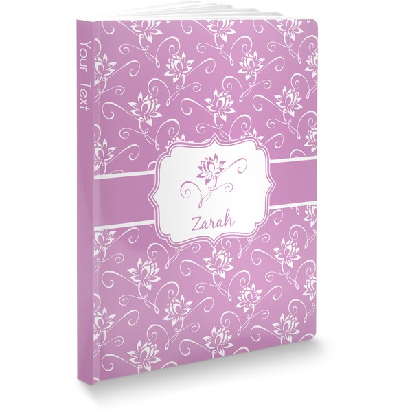 Custom Lotus Flowers Softbound Notebook - 5.75" x 8" (Personalized)