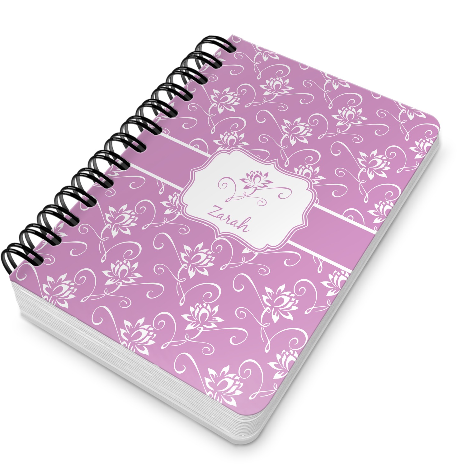 Custom Lotus Flowers Spiral Notebook 5x7 w/ Name or Text YouCustomizeIt