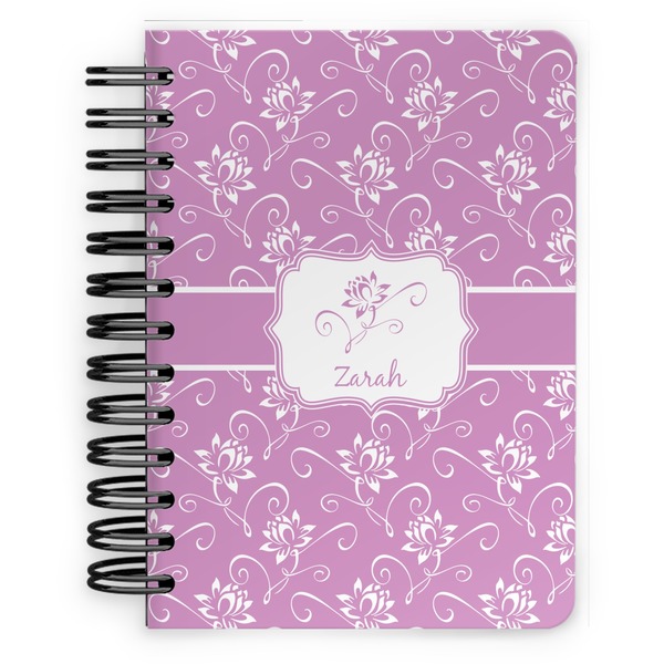 Custom Lotus Flowers Spiral Notebook - 5x7 w/ Name or Text