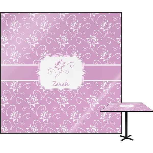Custom Lotus Flowers Square Table Top - 30" (Personalized)