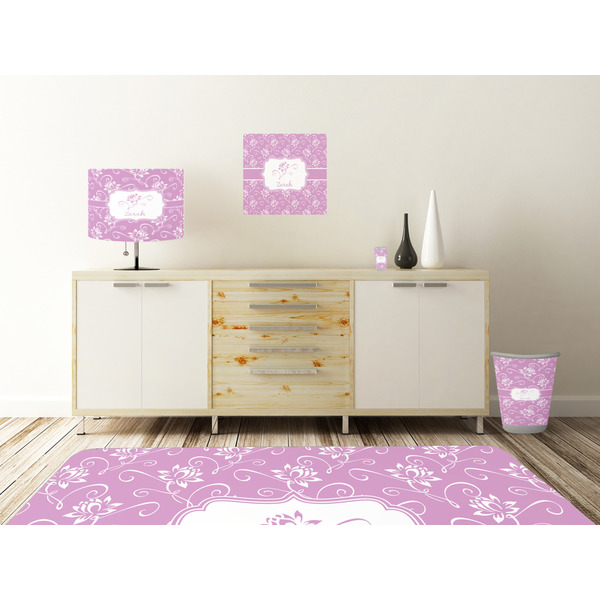 Lotus Flowers Square Wall Decal Wooden Desk