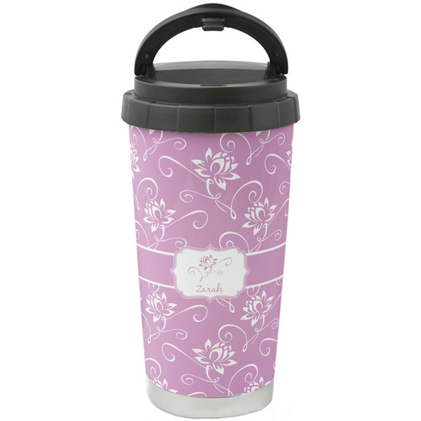 Custom Lotus Flowers Stainless Steel Coffee Tumbler (Personalized)