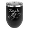 Lotus Flowers Stainless Wine Tumblers - Black - Double Sided - Front