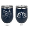 Lotus Flowers Stainless Wine Tumblers - Navy - Double Sided - Approval