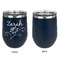 Lotus Flowers Stainless Wine Tumblers - Navy - Single Sided - Approval