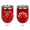 Lotus Flowers Stainless Wine Tumblers - Red - Double Sided - Approval