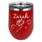 Lotus Flowers Stainless Wine Tumblers - Red - Double Sided - Front