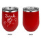 Lotus Flowers Stainless Wine Tumblers - Red - Single Sided - Approval