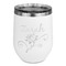 Lotus Flowers Stainless Wine Tumblers - White - Single Sided - Front