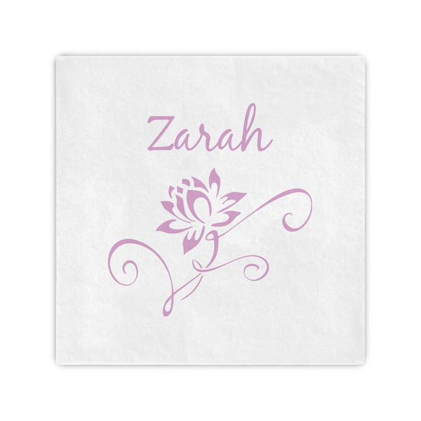 Custom Lotus Flowers Cocktail Napkins (Personalized)