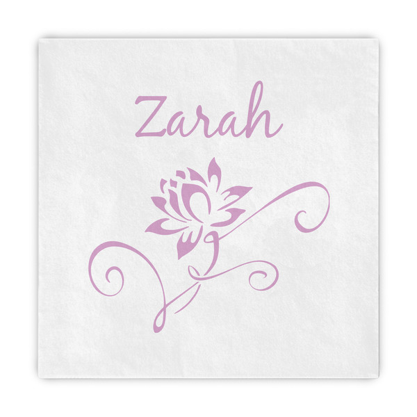Custom Lotus Flowers Decorative Paper Napkins (Personalized)