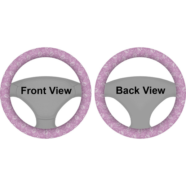 Lotus Flowers Steering Wheel Cover- Front and Back